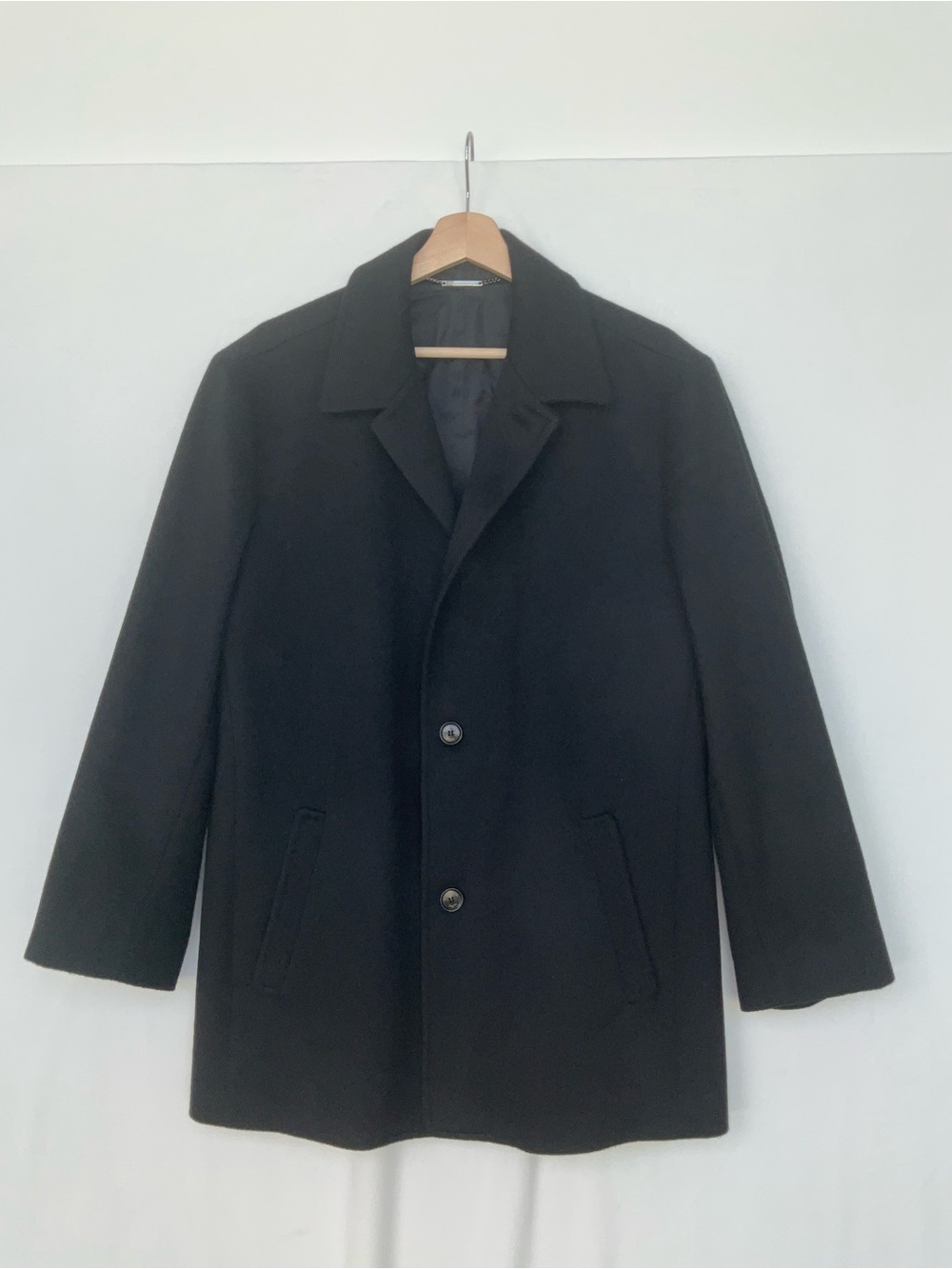 Ermenegildo Zegna Black Cashmere/Wool Peacoat
